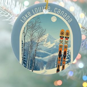 Lake Louise Canada ski souvenir  Ceramic Ornament