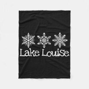 Lake Louise Canada Snowflakes Ski Skiing Skier Sno Fleece Blanket