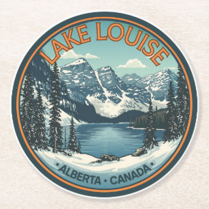 Lake Louise Canada Travel Gift Banff National Park Round Paper Coaster