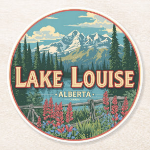 Lake Louise Canada Travel Gift Banff National Park Round Paper Coaster