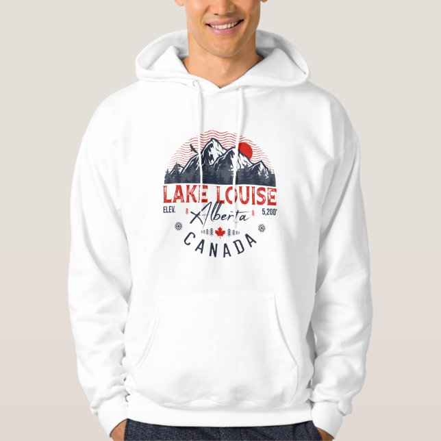 Lake Louise - Canada - Vintage Retro Sunset Hoodie (Front)
