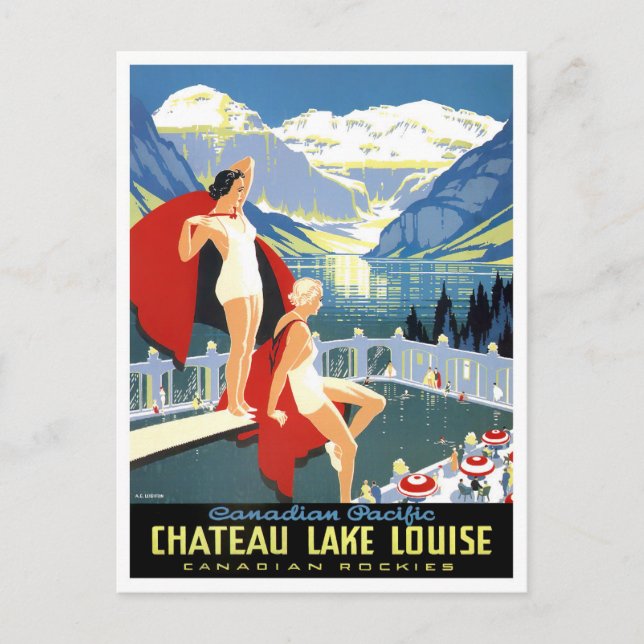 Lake Louise Canada vintage travel postcard (Front)