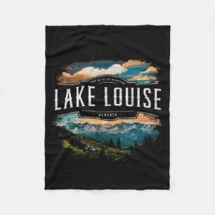 Lake Louise Mountains Alberta Hiking Outdoors Vint Fleece Blanket