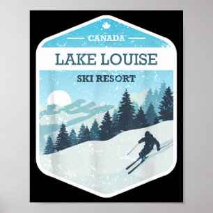 Lake louise ski resort canada snowboarding skiing poster