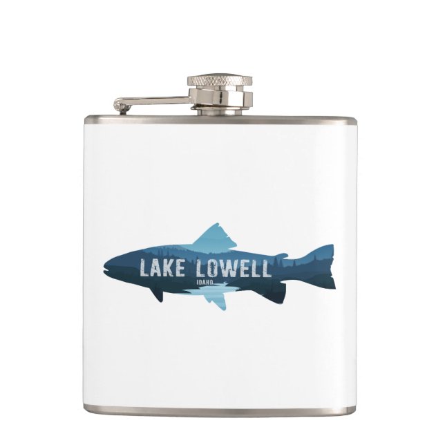 Lake Lowell Idaho Fish Hip Flask (Front)