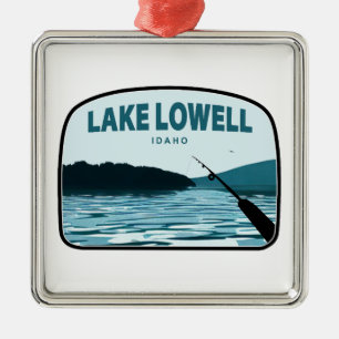 Lake Lowell Idaho Fishing Rod Metal Ornament