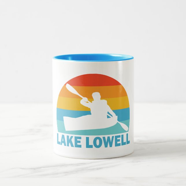 Lake Lowell Idaho Kayak Two-Tone Coffee Mug (Center)