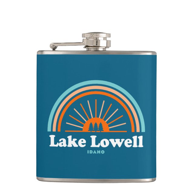 Lake Lowell Idaho Rainbow Hip Flask (Front)