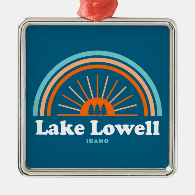 Lake Lowell Idaho Rainbow Metal Ornament (Front)