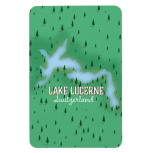 Lake Lucerne Switzerland travel poster map Magnet