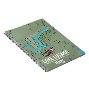 Lake Lugano Italy - Switzerland travel poster Notebook