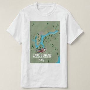 Lake Lugano Italy - Switzerland travel poster T-Shirt