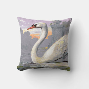 Lake Lugano Swan Cushion