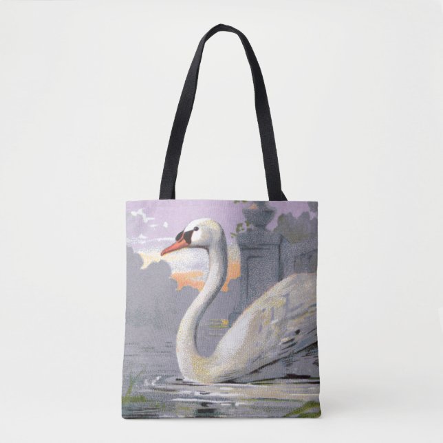 Lake Lugano Swan Tote Bag (Front)