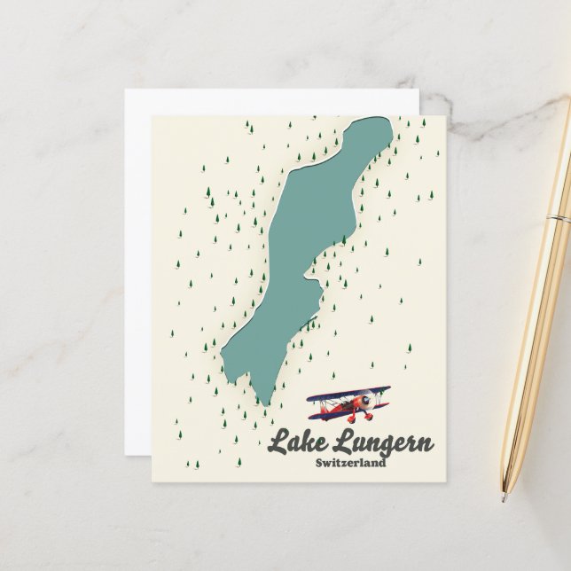 Lake Lungern Switzerland map (Front/Back In Situ)