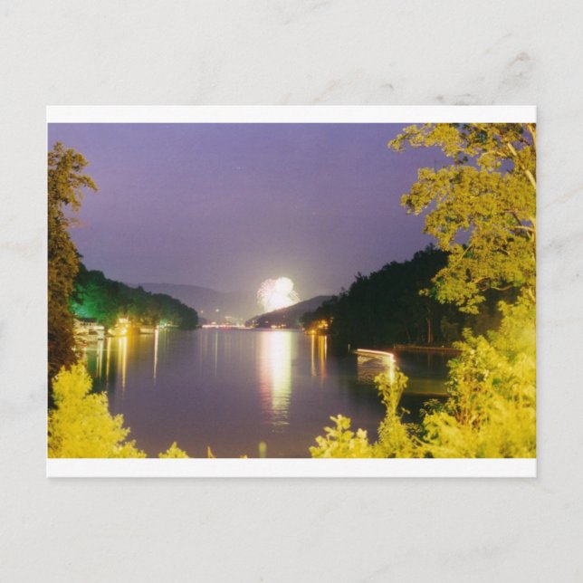 lake lure fireworks postcard (Front)