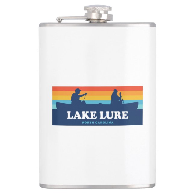 Lake Lure North Carolina Canoe Hip Flask (Front)