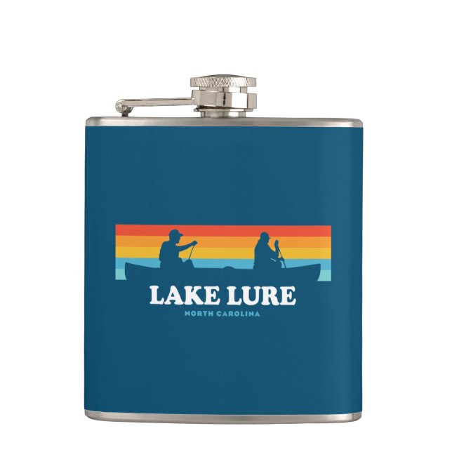 Lake Lure North Carolina Canoe Hip Flask (Front)