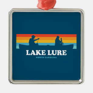 Lake Lure North Carolina Canoe Metal Ornament