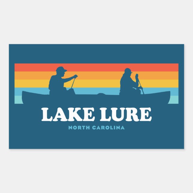 Lake Lure North Carolina Canoe Rectangular Sticker (Front)