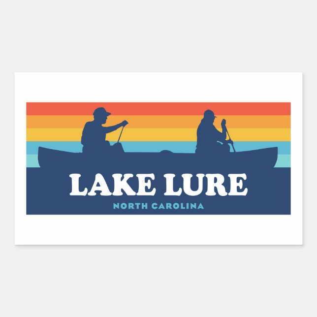 Lake Lure North Carolina Canoe Rectangular Sticker (Front)