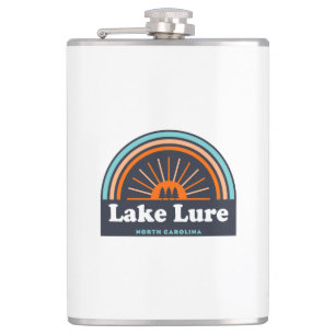 Lake Lure North Carolina Rainbow Hip Flask