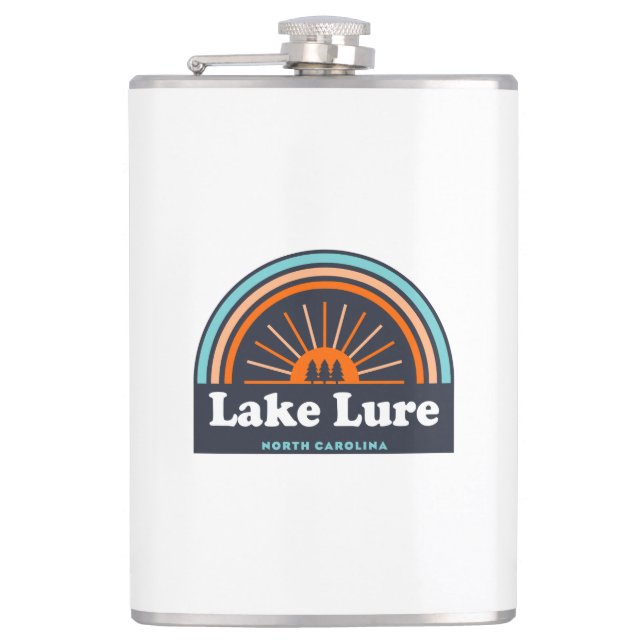 Lake Lure North Carolina Rainbow Hip Flask (Front)