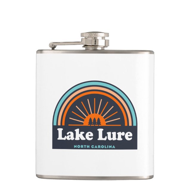 Lake Lure North Carolina Rainbow Hip Flask (Front)