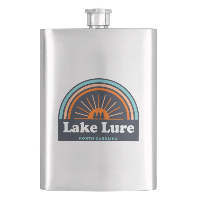 Lake Lure North Carolina Rainbow Hip Flask (Front)