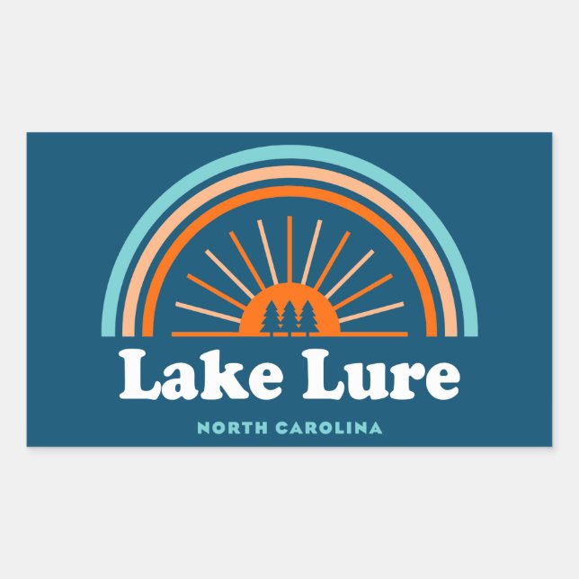 Lake Lure North Carolina Rainbow Rectangular Sticker (Front)
