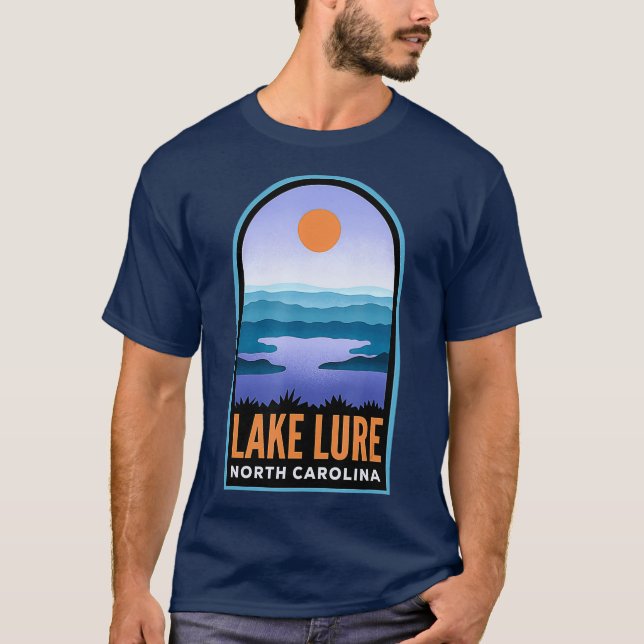 Lake Lure Retro Landscape T-Shirt (Front)