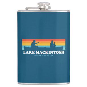 Lake Mackintosh North Carolina Canoe Hip Flask