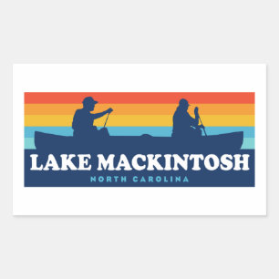 Lake Mackintosh North Carolina Canoe Rectangular Sticker