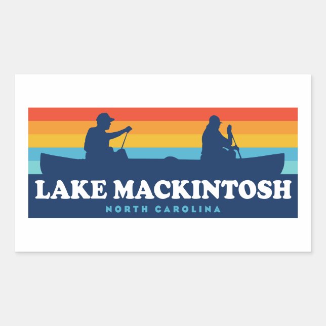 Lake Mackintosh North Carolina Canoe Rectangular Sticker (Front)