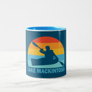 Lake Mackintosh North Carolina Kayak Two-Tone Coffee Mug