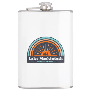 Lake Mackintosh North Carolina Rainbow Hip Flask