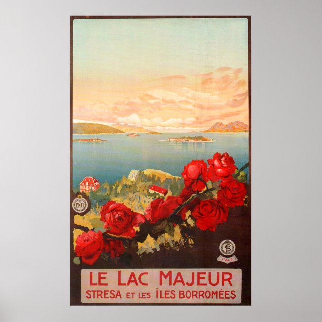 Lake Maggiore, Italy Vintage Travel Poster (Front)