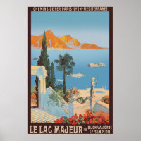Lake Maggiore Italy Vintage Travel Poster Print
