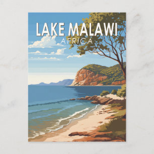 Lake Malawi Africa Travel Art Vintage Postcard