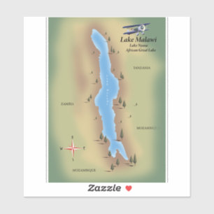 Lake Malawi,travel poster map print