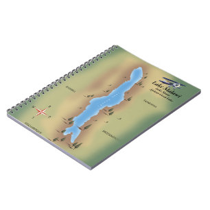 Lake Malawi,travel poster map print Notebook