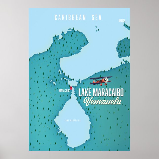 Lake Maracaibo, Venezuela map navigation. Poster (Front)