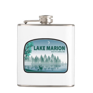 Lake Marion South Carolina Deer Hip Flask