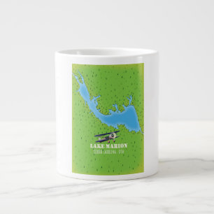Lake marion south carolina map large coffee mug