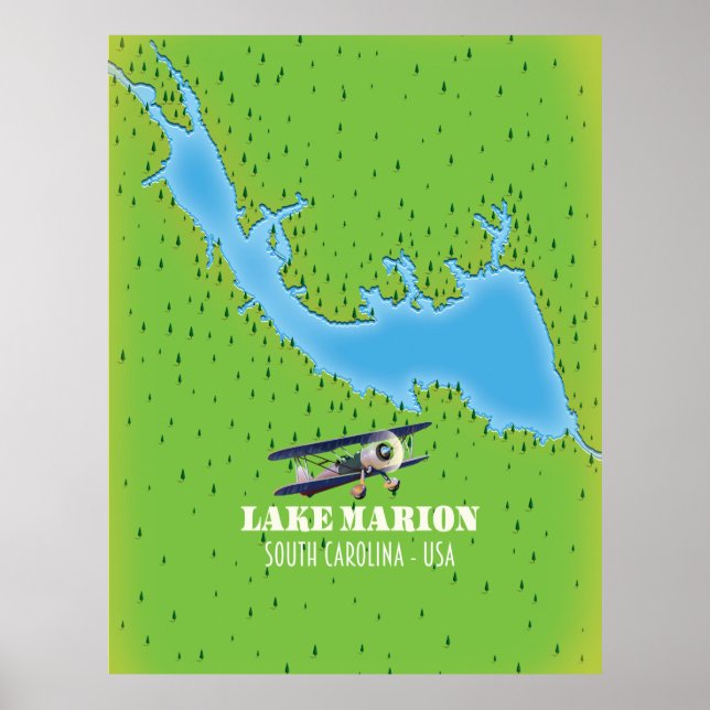 Lake marion south carolina map poster (Front)