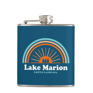 Lake Marion South Carolina Rainbow Hip Flask