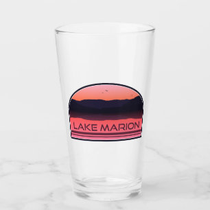 Lake Marion South Carolina Red Sunrise Glass