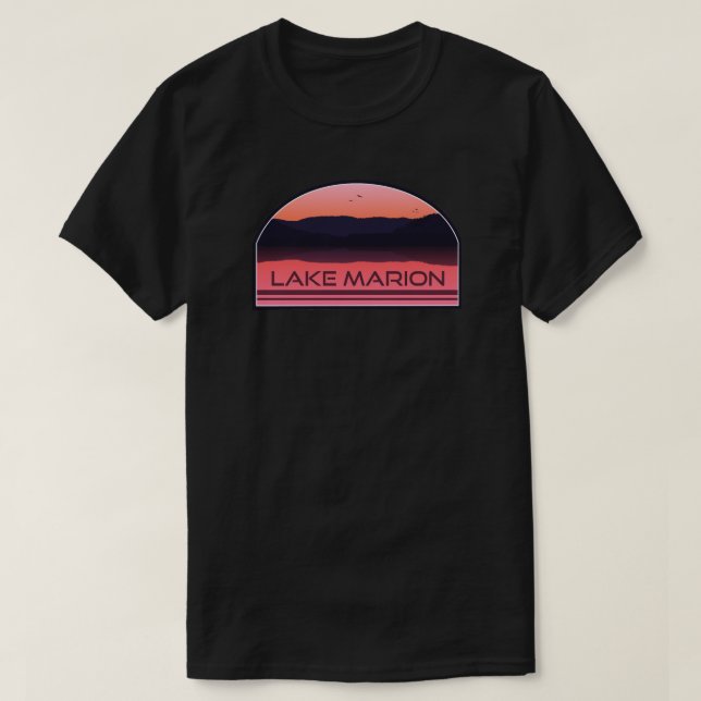 Lake Marion South Carolina Red Sunrise T-Shirt (Design Front)
