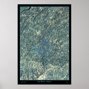Lake Martin, Alabama satellite print poster photo