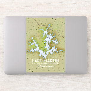 Lake Martin Alabama Travel poster map.
